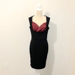 Lindy Bop Vanessa Black Sangria Wiggle Dress